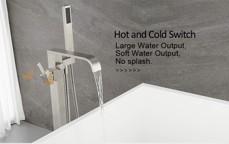 Brass Free Standing Clawfoot Bathtub Faucet with Handshower