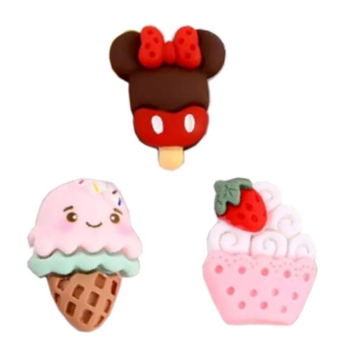 Nieuwe Aankomen Hars 3D Ijshoorntjes Cabochons Zoete Cartoon Popsicle Plakstenen Voor Scrapbooking DIY Hairbows Slime Charms Fun