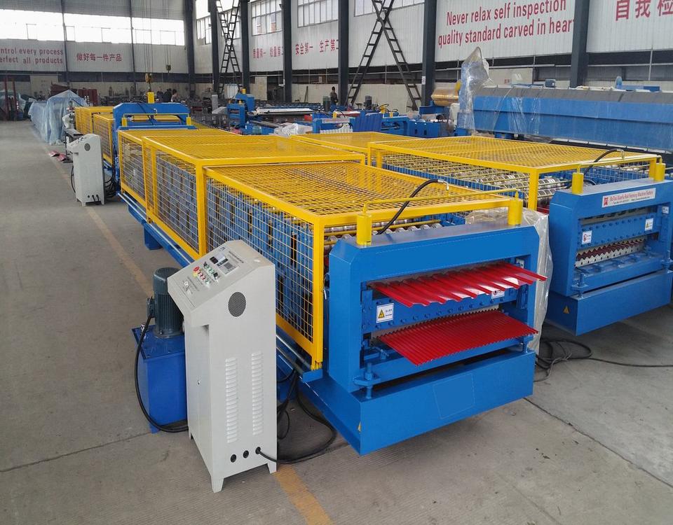 zinc roofing sheet double deck roll forming machine