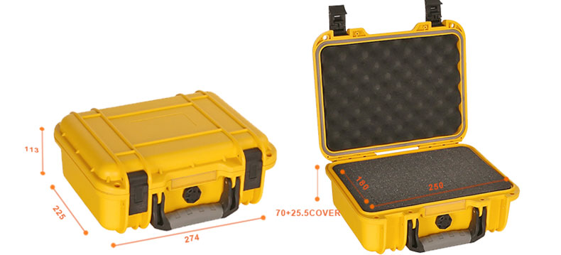 D2812 Small Size Hard Engineering PP Material Plastic Flight Case for Equipment Protective Case with Padded Foam Inside
