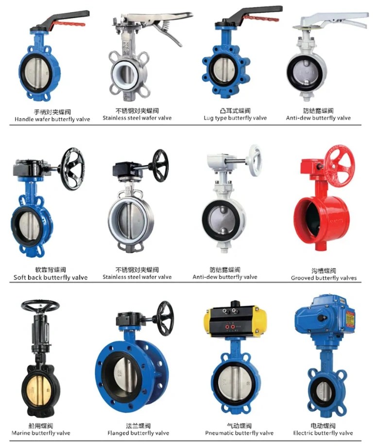 Resilient Seat Non Back up Replaceable Design Butterfly Valve with Lever Gear Operation