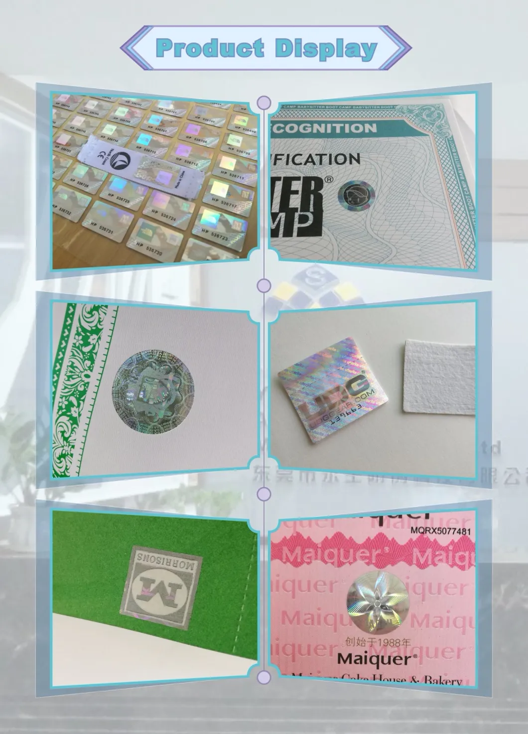 Custom Security Hot Stamping Hologram PVC Card Printing