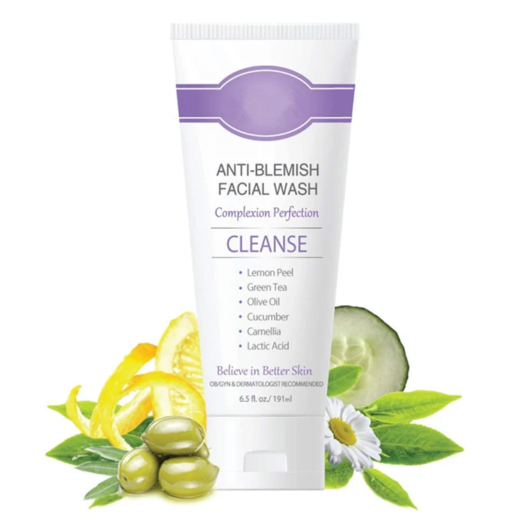 Natural Anti-Blemish Facial Wash Acne-Prone Skin Exfoliating Cleanser