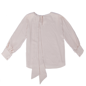 Good quality factory directly Solid striped bow shirt Plain shirt A shirt that can be tied with a bow