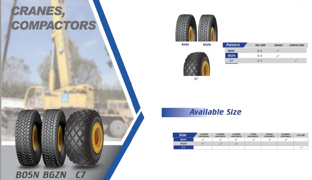 Bonway Mining Tyre OTR Tyre Port Tires China Factory 14.00-25 13.00-25 14.00-24 18.00-25 11.00-20 12.00-20