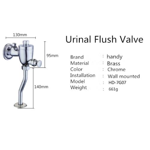 Válvula de descarga de urinario ajustable tipo prensa manual