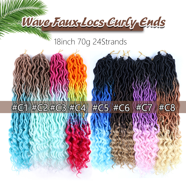 Julianna Gypsy Locs 24 Strands 14 18 24 Inches Locks 10 Pouces  One Colours 3 Tone Straight Wavy Goddess Gypsy Faux Locs Hair