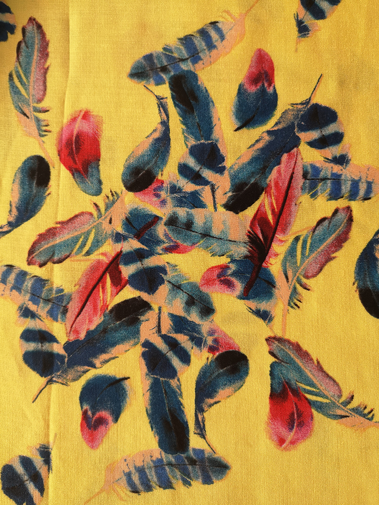 Feather Design Rayon Challis 30S Printing Woven Fabric