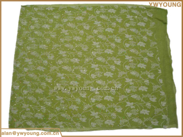 green embossing polyester scarf