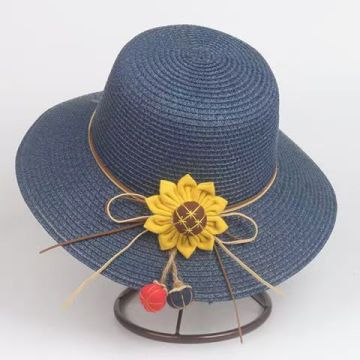 New Pumpkin Summer Straw Hat for Parent-Child Girls' Beach Sunhat with Sunscreen Visor