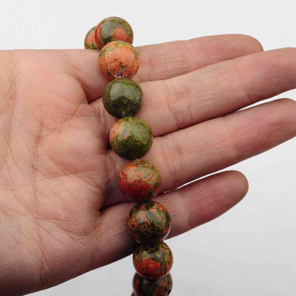 14mm suelta piedras preciosas naturales Unakite granos redondos para hacer joyas