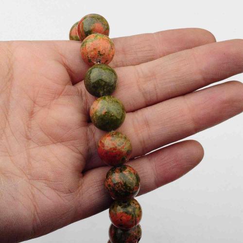 14MM Loose natural Gemstone Unakite Round Beads for Making jewelry