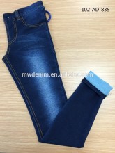 cotton poly spandex indigo knit denim french terry fabric