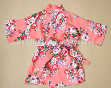 Flower Girl Robe-Floral Cotton Robe-children kimono robe KR0011