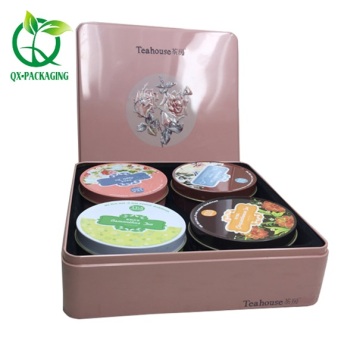 Square decorative tea tins