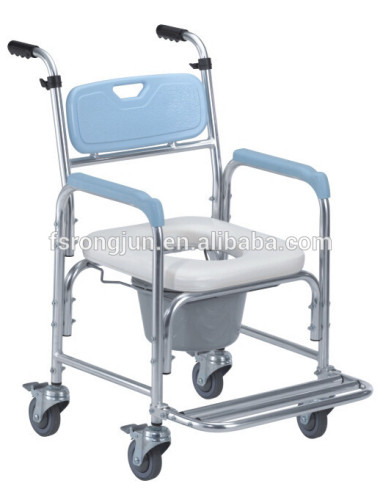 elderly care products disabled/handicapped commode chair with 4 wheels RJ-C681