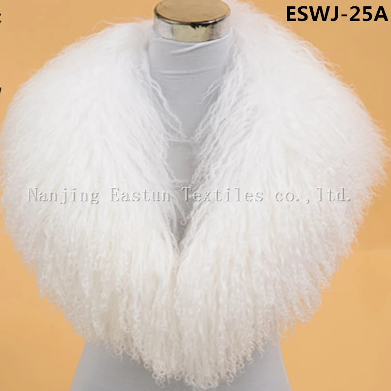 Long Pile Natural Mongolian Fur Scarf Eswj-49A