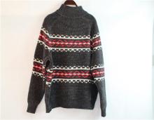Ladies Turtleneck Red and Black Casual Knitted Sweater