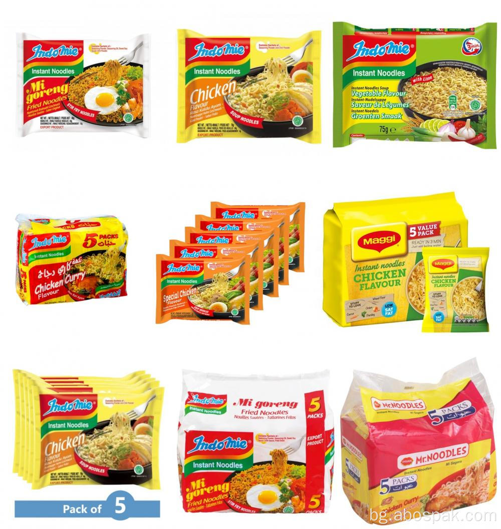 Instant Noodle автоматични торбички за пакетиране на потока