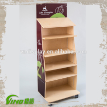 New Style MDF Supermarket Display Rack , Retail Floor Display Stand , pop Floor Display