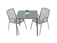 80cm Square Table and Armchairs Set of 3