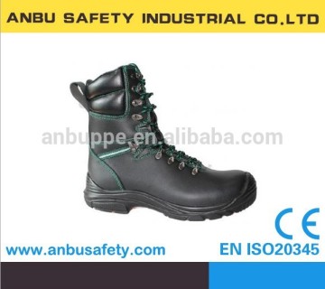 leather petrol resistant long safety boots for men