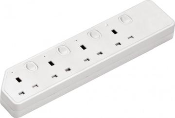 Four way UK extension socket