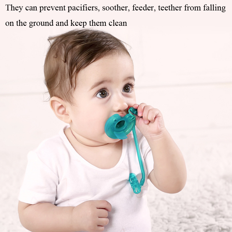 Retractable Leash Amazon Silicone Teething Dummy Chains Baby Holder Pacifier Strap Soother Clips