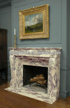 Luxury Calacatta white marble fireplace , italian stone fireplaces mantel