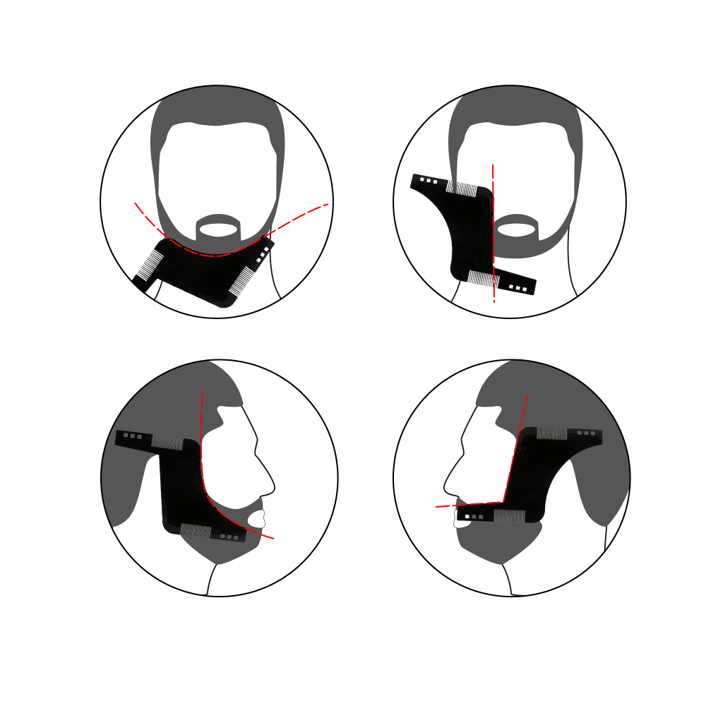 Men Private Label Beard Shape Beard Shaping Tool Beard Template Combs