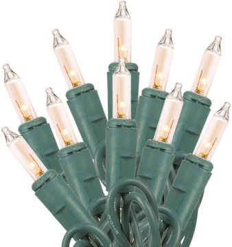 50 Count Traditional Incandescent Mini String Lights for Holidays and Christmas Trees