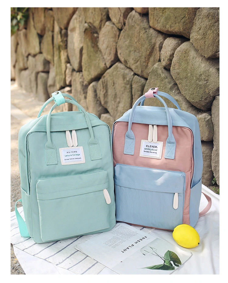 The New Korean Version of The Portable Dual-Shoulder Backpack Fashion Contrast Color Outdoor Large-Capacity Backpack