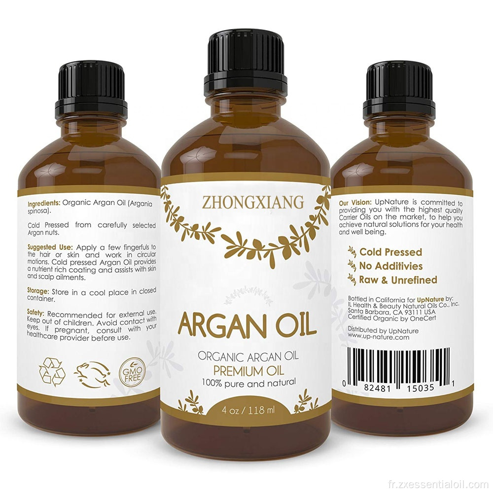 Approvisionnement d&#39;usine en vrac d&#39;huile de support d&#39;argan naturel pur