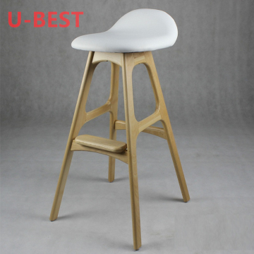 U-BEST Modern Casino Commercial Backless Bar Stools - Canada Style Oak Wood Bar Chair