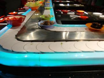 Luminous rotary food sushi belt