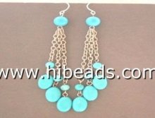 wafer turquoise earring,handmade jewelry TQE0034