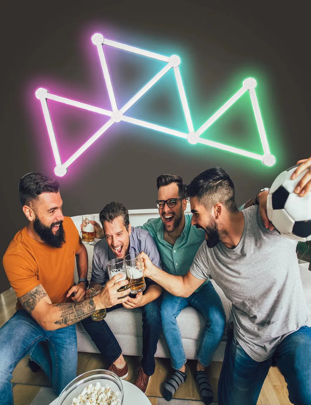 Smart RGB Segmented Wall Lamp for Gaming and Home Decor