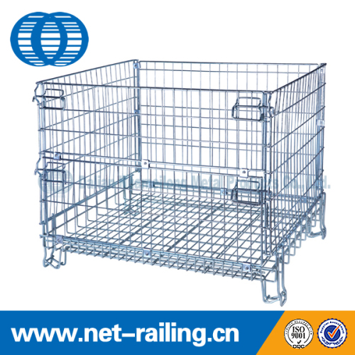 Industrial stackable wire mesh storage cage