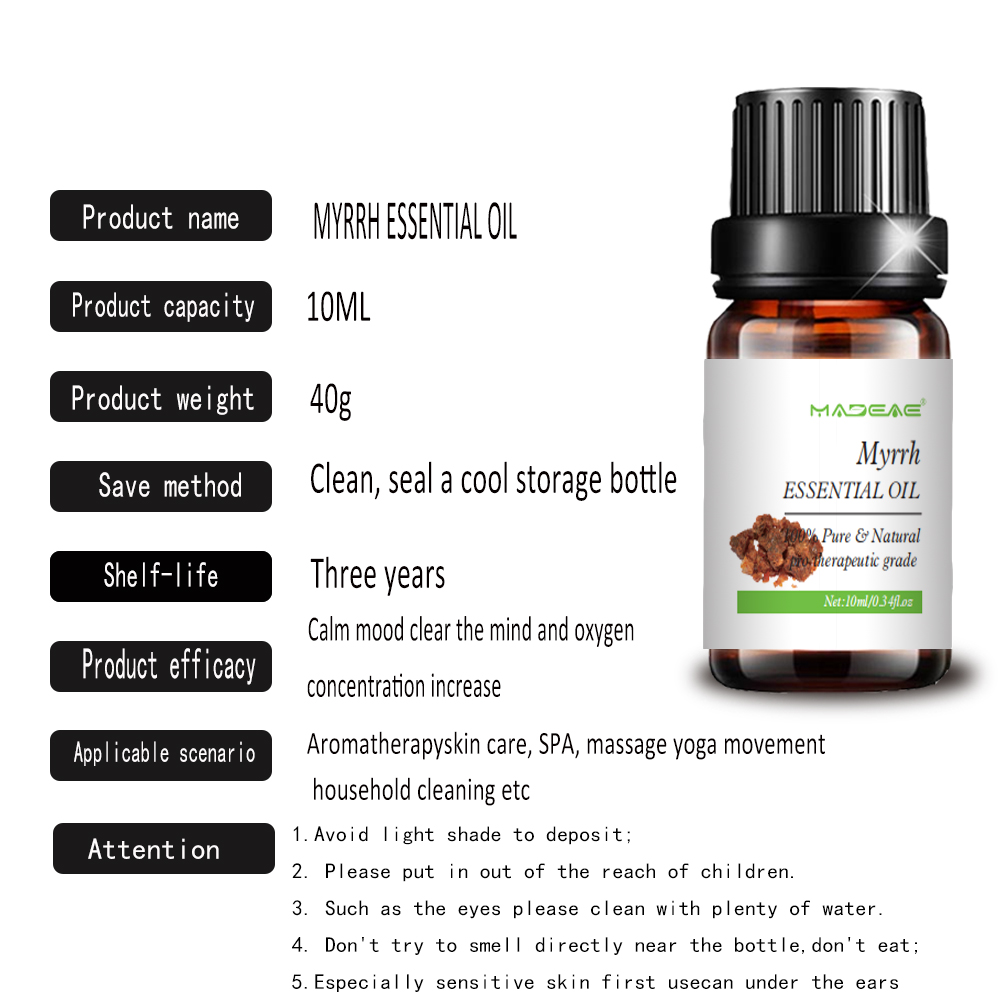 Myrrh Essential Oil yang larut dalam air yang larut dalam air.