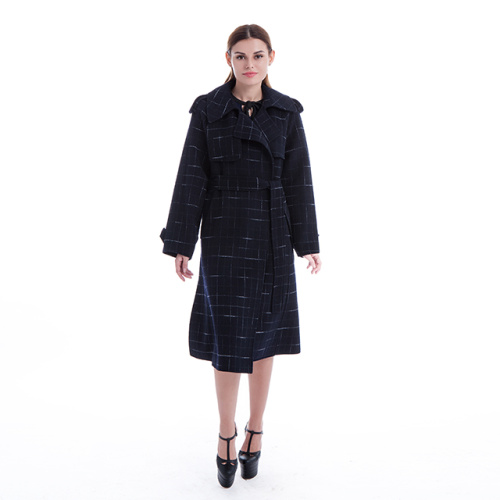 Sapphire Plaid cashmere overcoat