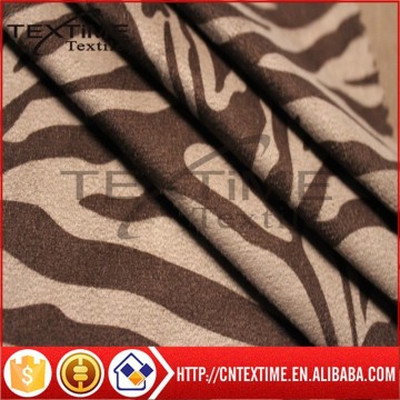 polyester printed zebra pattern suede fabric for sofa toy shoes bag