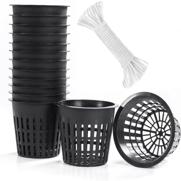 3 Inch Net Pots for Hydroponics - Plastic Plant Nursery Buckets and Baskets