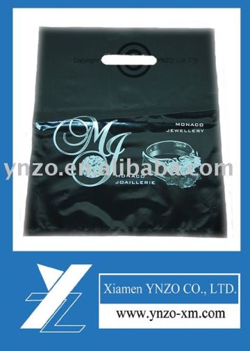 Black plastic die cut handle bag