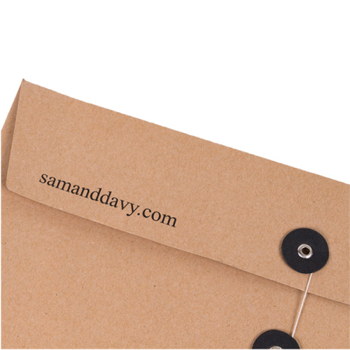 Printed String And Button Kraft Envelope