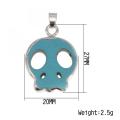 Silver Turquoise Skull Head Pendant