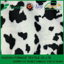 100 polyester warp knitted velboa cow print fabric