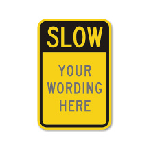 Custom aluminum slow down reflective traffic sign plate