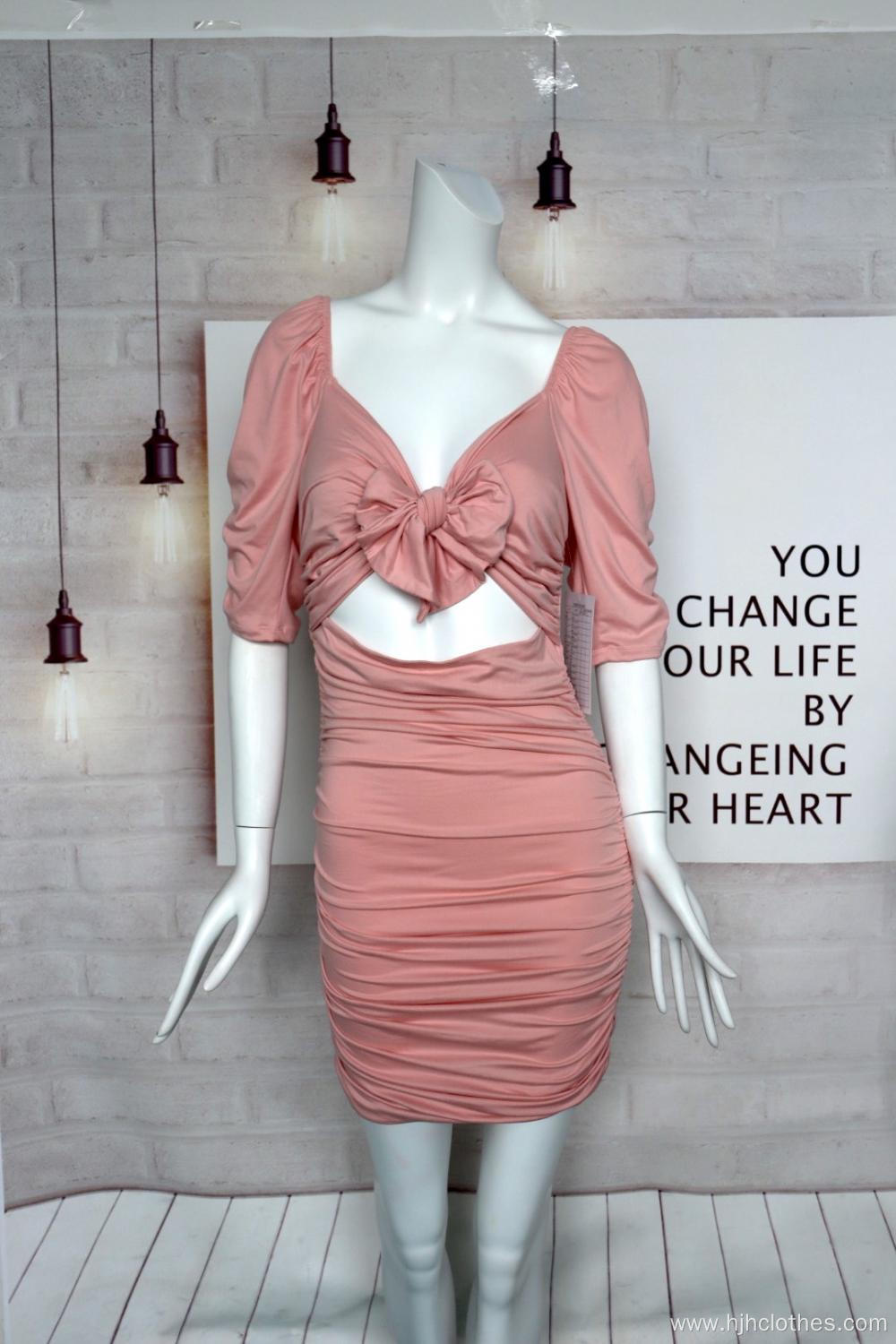 Ladies Pink Sexy Slim Dress