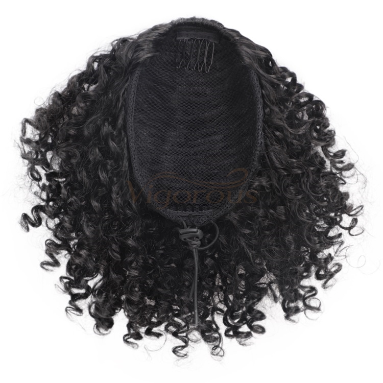 Vigorous Drawstring Afro Kinky Synthetic Ponytail for Black Women Clip in Hair Extension Kinky Curly Ponytail Hairpiece