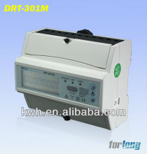 Three phase four wares din rail energy meter with multi-tariff